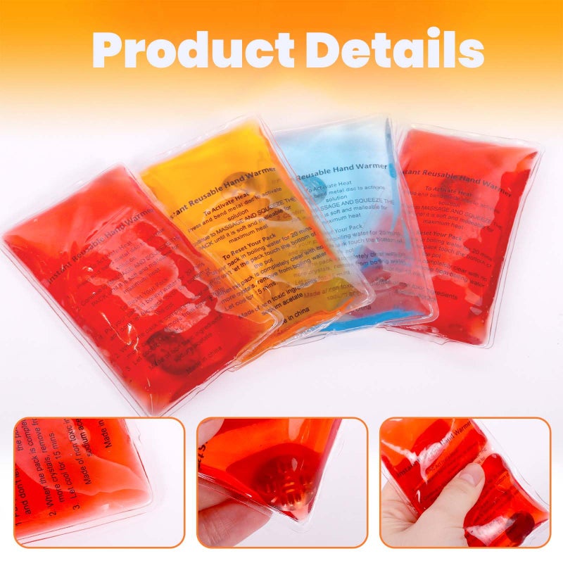 coldpa + Hand Warmers, Reusable Hand Click Warmers, Cute Sodium Acetate Warmers for Kids, Click Heat Packs, 4 Reusable Sodium Acetate Heat Pads. (4PCS) - Image 4